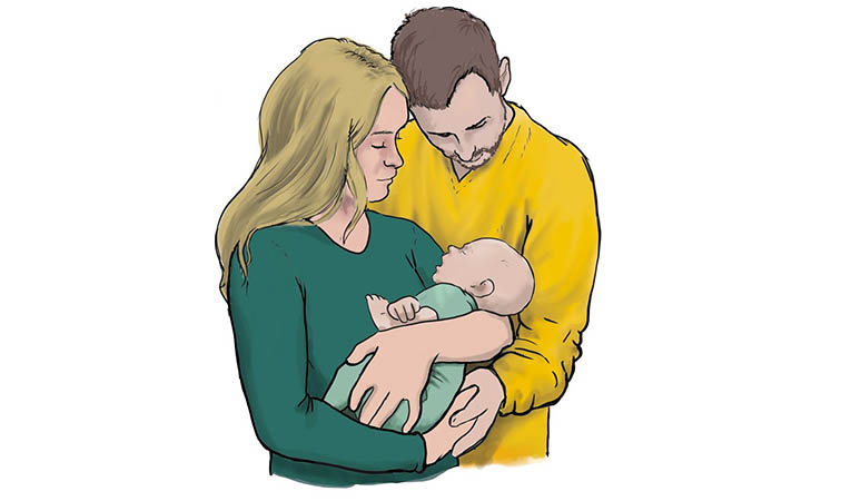 illustration: Familie mit Baby