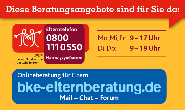 Logos und Infos Nummer gegen Kummer und bke-elternberatung