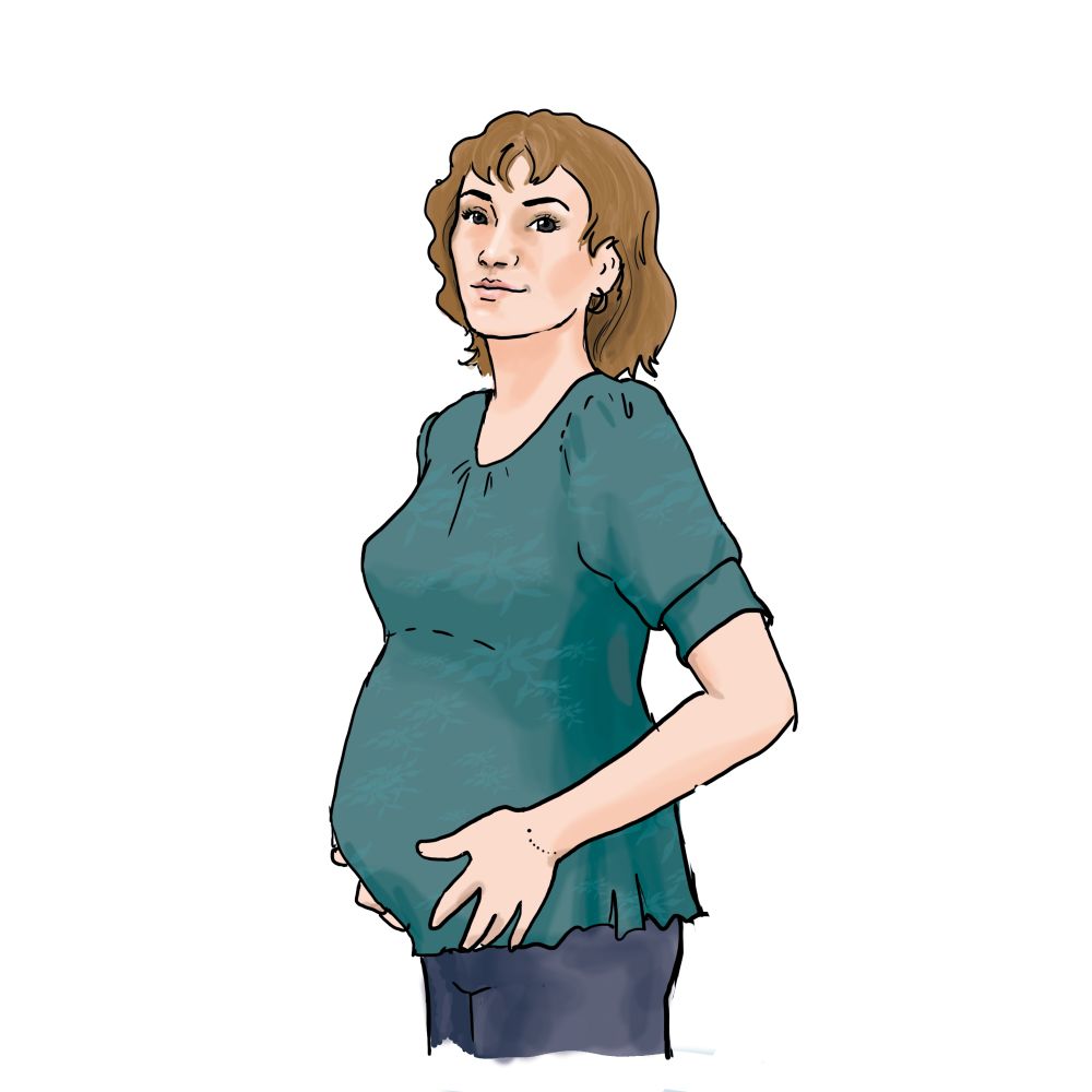 Eine schwangere Frau